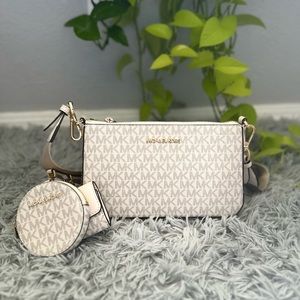 Michael Kors Jet Set White/Cream Tech Crossbody